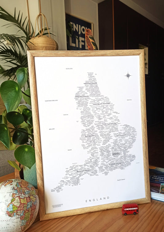 Mapa de Inglaterra decorativo