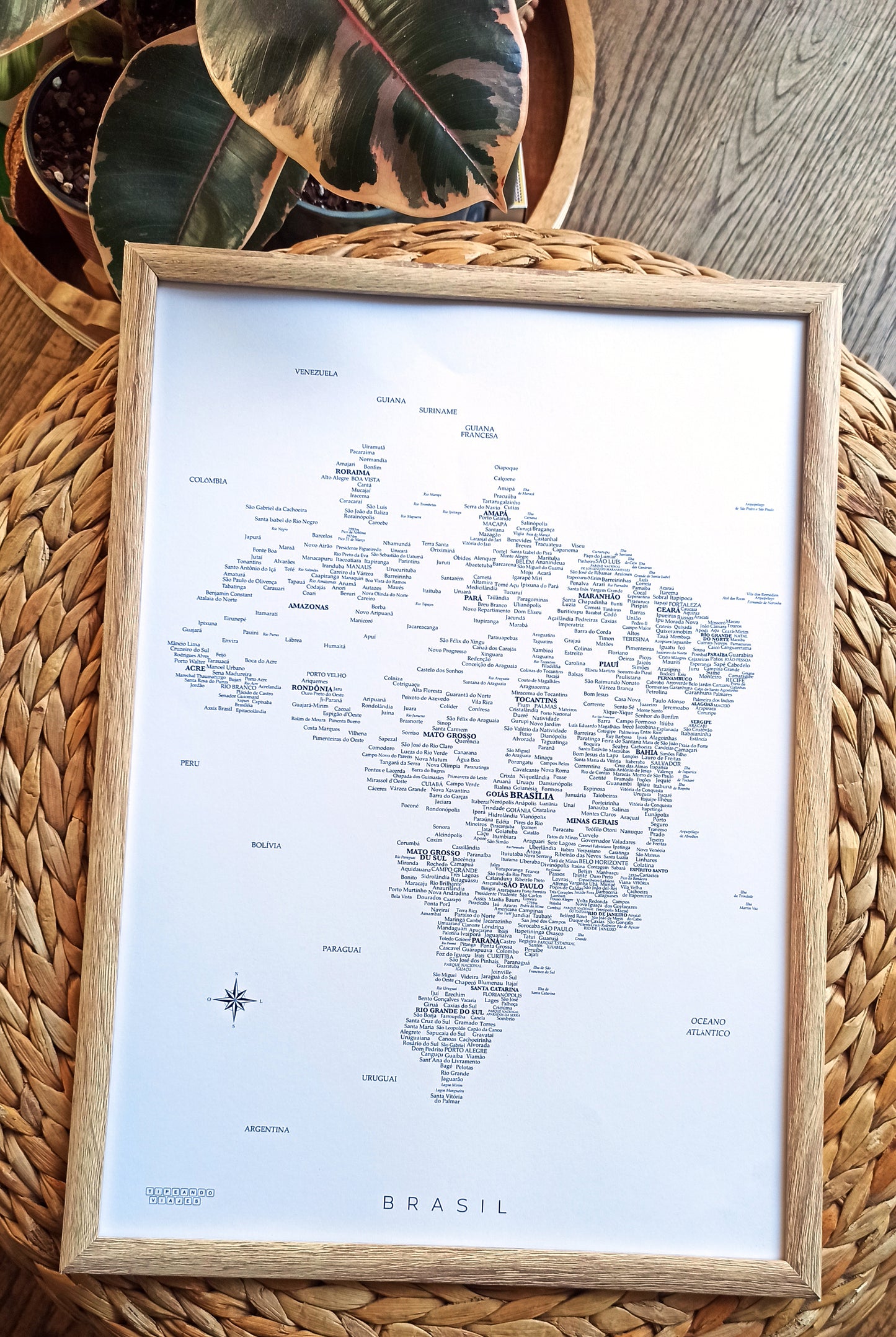 Mapa de Brasil con cuadro