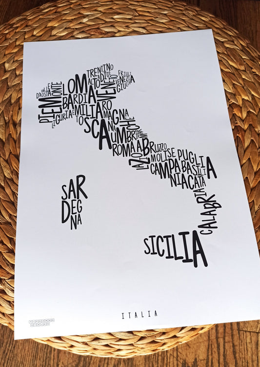 Mapa de Italia con regiones