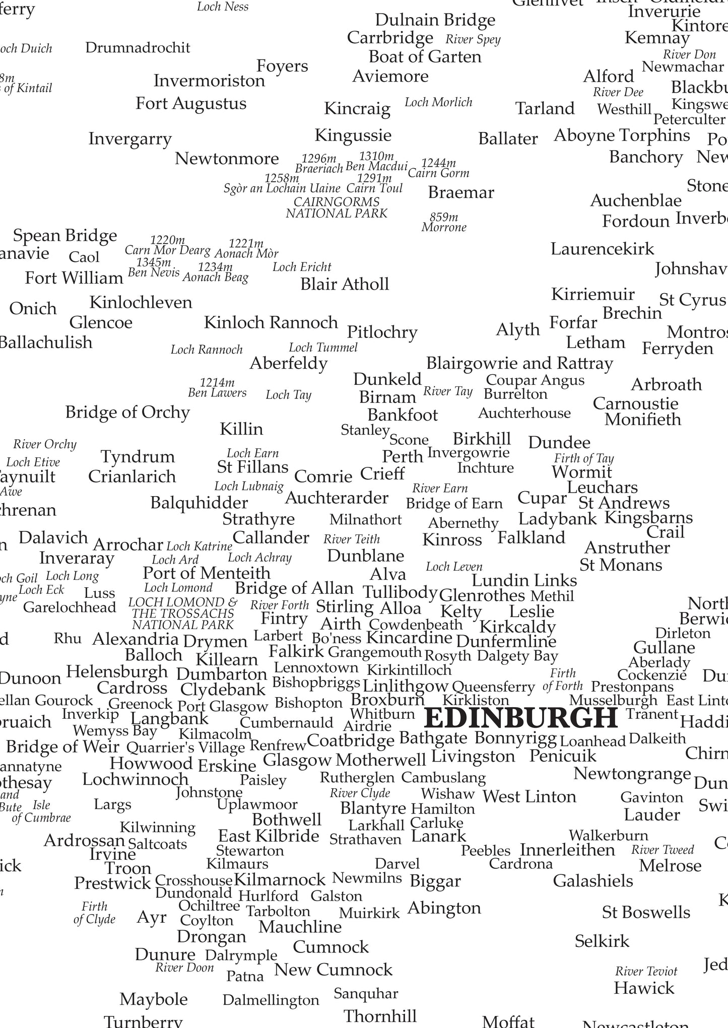 Mapa de Escocia Edimburgo