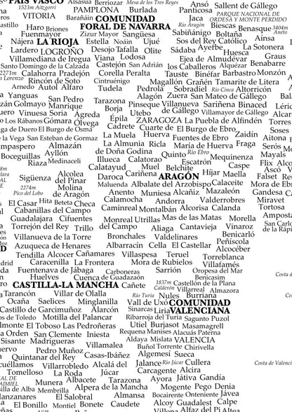 Mapa de España Valencia Aragón La Rioja Castilla la Mancha