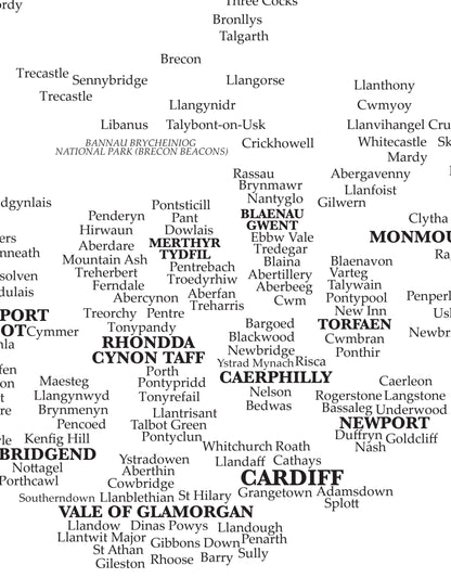 Mapa de Gales Cardiff