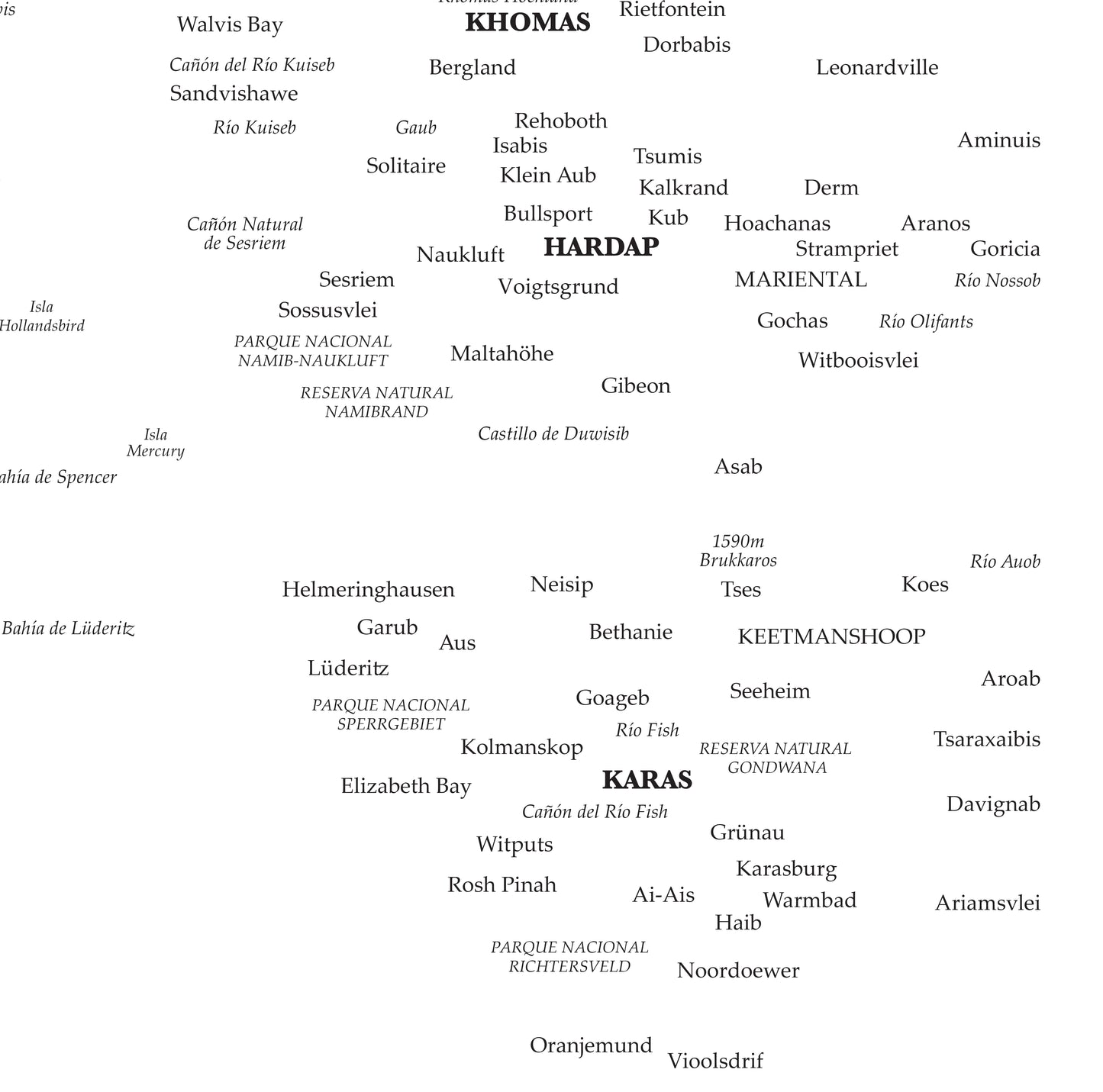 Mapa de Namibia