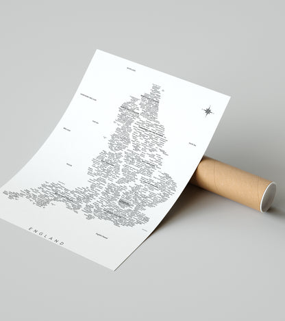 Mapa de Inglaterra en tubo